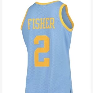 LOS ANGELES LAKERS MENS JERSEY MITCHELL & NESS #2 DEREK FISHER POWDER BLUE 2001-